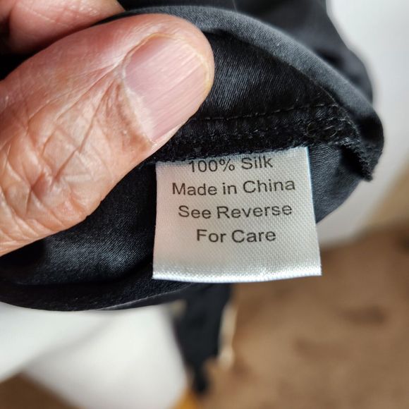 Parker‎ Womens Small 100% Silk Faux Wrap Colorblock Long Sleeve Mini Dress Black - Picture 7 of 8